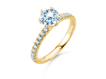 Anello di Fidanzamento Classic Pavé in 18K oro giallo con diamanti 1,36ct G/SI