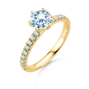 Anello di Fidanzamento Classic Pavé in 18K oro giallo con diamanti 1,36ct G/SI