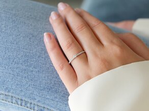 Anello di Fidanzamento Classic Pavé in 18K oro bianco con diamanti 0,30ct G/SI