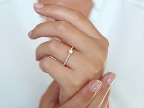 Anello di Fidanzamento Classic Pavé in oro giallo