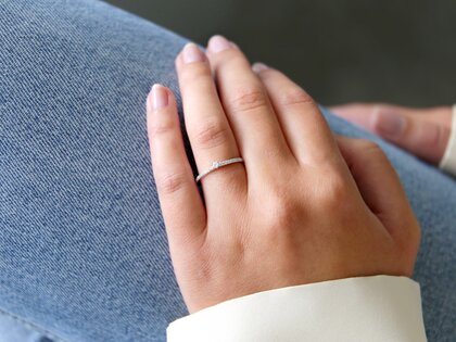 Anello di Fidanzamento Classic Pavé in 14K oro bianco con diamanti 0,20ct G/SI