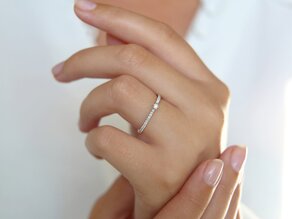 Anello di Fidanzamento Classic Pavé in 14K oro bianco con diamanti 0,20ct G/SI