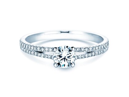 Anello di Fidanzamento Dynasty Petite in 18K oro bianco con diamanti 0,85ct G/SI