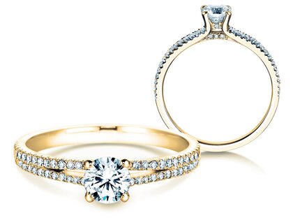Anello di Fidanzamento Dynasty Petite in 18K oro giallo con diamanti 0,85ct G/SI