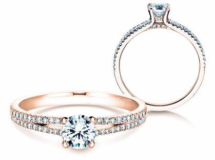 Anello di Fidanzamento Dynasty Petite in 18K oro rosa con diamanti 0,85ct G/SI
