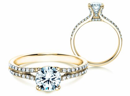 Anello di Fidanzamento Dynasty in 18K oro giallo con diamanti 1,27ct G/SI