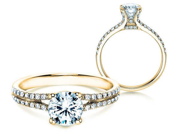 Anello di Fidanzamento Dynasty in 18K oro giallo con diamanti 1,27ct G/SI