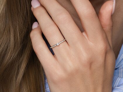Anello di Fidanzamento Eternal Pavé in 14K oro bianco con diamanti 0,21ct G/SI