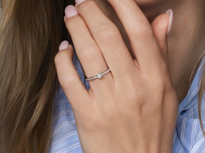 Anello di Fidanzamento Eternal Pavé in 18K oro bianco con diamanti 0,25ct G/SI
