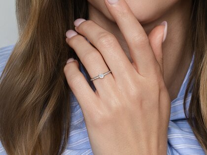 Anello di Fidanzamento Eternal Pavé in 18K oro bianco con diamanti 0,30ct G/SI