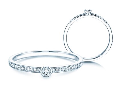 Anello di Fidanzamento Eternal Pavé in 18K oro bianco con diamanti 0,25ct G/SI