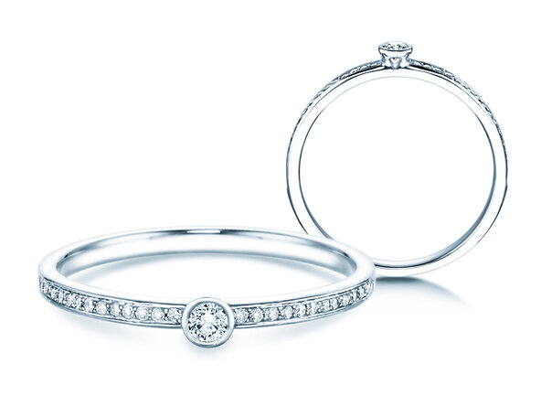 Anello di Fidanzamento Eternal Pavé in 18K oro bianco con diamanti 0,25ct G/SI