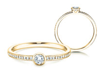Anello di Fidanzamento Eternal Pavé in 18K oro giallo con diamanti 0,21ct G/SI