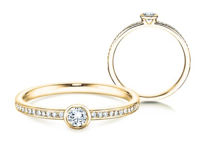 Anello di Fidanzamento Eternal Pavé in 14K oro giallo con diamanti 0,25ct G/SI