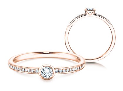 Anello di Fidanzamento Eternal Pavé in oro rosa