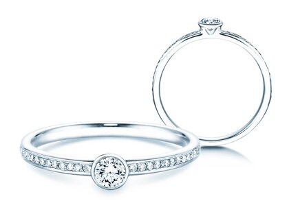 Anello di Fidanzamento Eternal Pavé in 18K oro bianco con diamanti 0,30ct G/SI