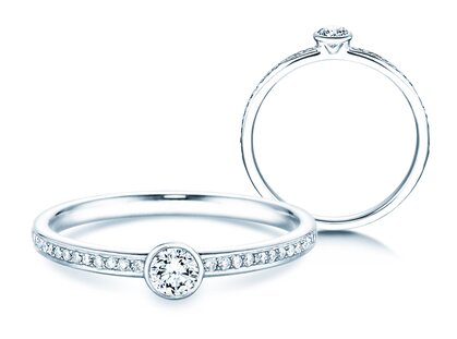 Anello di Fidanzamento Eternal Pavé in 14K oro bianco con diamanti 0,30ct G/SI