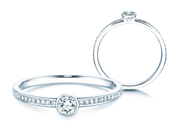 Anello di Fidanzamento Eternal Pavé in 18K oro bianco con diamanti 0,30ct G/SI