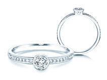 Anello di Fidanzamento Eternal Pavé in 18K oro bianco con diamanti 0,40ct G/SI