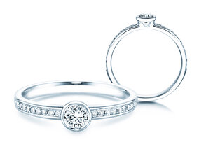 Anello di Fidanzamento Eternal Pavé in 18K oro bianco con diamanti 0,40ct G/SI