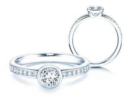 Anello di Fidanzamento Eternal Pavé in 18K oro bianco con diamanti 0,60ct G/SI