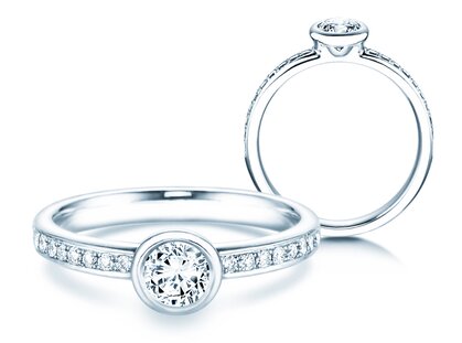 Anello di Fidanzamento Eternal Pavé in 18K oro bianco con diamanti 0,60ct G/SI