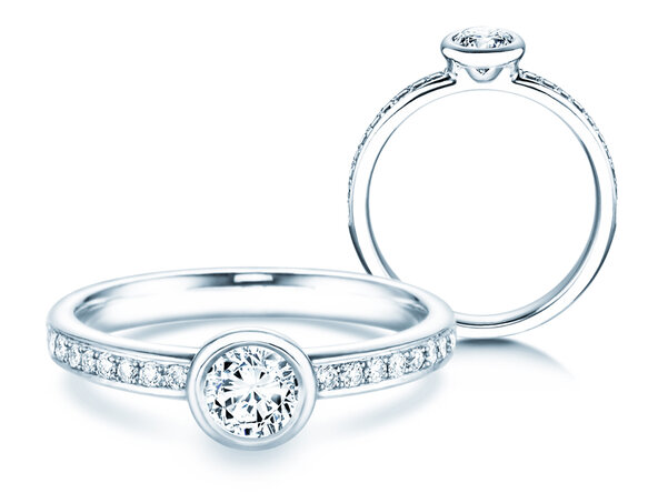 Anello di Fidanzamento Eternal Pavé in 18K oro bianco con diamanti 0,60ct G/SI