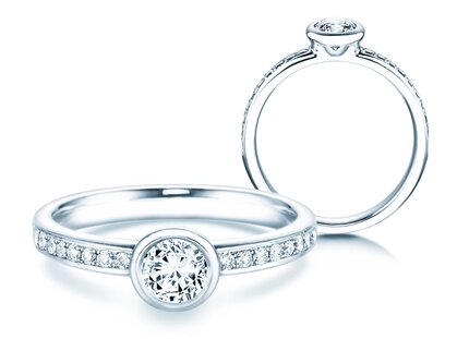 Anello di Fidanzamento Eternal Pavé in 18K oro bianco con diamanti 0,60ct