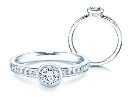 Anello di Fidanzamento Eternal Pavé in 14K oro bianco con diamanti 0,70ct G/SI