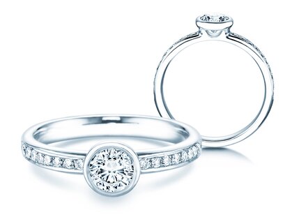 Anello di Fidanzamento Eternal Pavé in oro bianco
