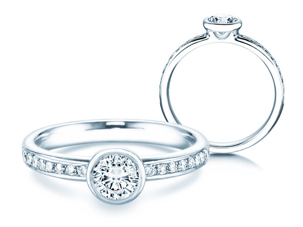 Anello di Fidanzamento Eternal Pavé in 14K oro bianco con diamanti 0,70ct G/SI