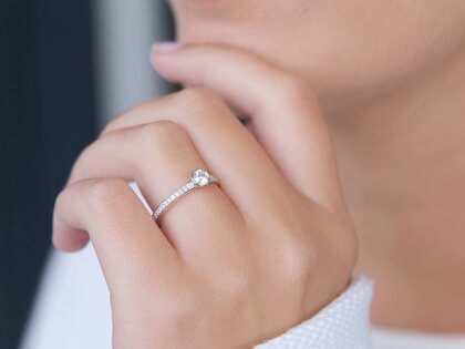 Anello di Fidanzamento Eternal Pavé in 18K oro bianco con diamanti 0,35ct G/SI