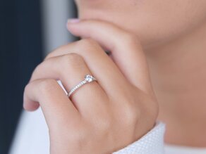 Anello di Fidanzamento Eternal Pavé in 18K oro bianco con diamanti 0,35ct G/SI