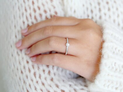 Anello di Fidanzamento Eternal Pavé in 18K oro bianco con diamanti 0,35ct G/SI
