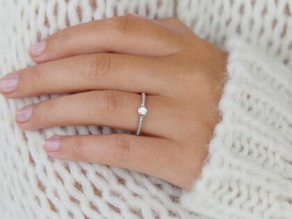 Anello di Fidanzamento Eternal Pavé in 14K oro bianco con diamanti 0,40ct G/SI