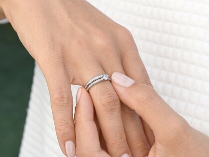 Anello di Fidanzamento Eternal Pavé in 18K oro bianco con diamanti 0,25ct G/SI