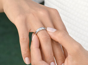 Anello di Fidanzamento Eternal Pavé in 18K oro bianco con diamanti 0,35ct G/SI