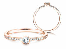 Anello di Fidanzamento Eternal Pavé in 14K oro rosa con diamanti 0,25ct G/SI