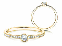 Anello di Fidanzamento Eternal Pavé in 14K oro giallo con diamanti 0,25ct G/SI