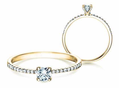 Anello di Fidanzamento Grace Petite in 18K oro giallo con diamanti 0,43ct G/SI