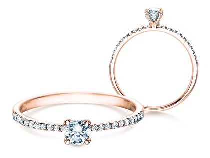 Anello di Fidanzamento Grace Petite in 18K oro rosa con diamanti 0,43ct G/SI