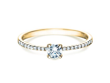 Anello di Fidanzamento Grace Petite in 18K oro giallo con diamanti 0,43ct G/SI