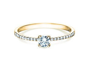 Anello di Fidanzamento Grace Petite in 18K oro giallo con diamanti 0,43ct G/SI
