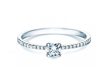 Anello di Fidanzamento Grace Petite in 18K oro bianco con diamanti 0,43ct G/SI