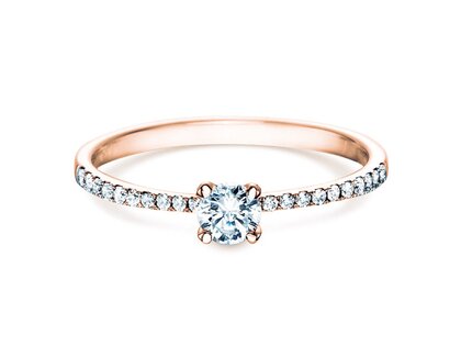 Anello di Fidanzamento Grace Petite in 18K oro rosa con diamanti 0,43ct G/SI