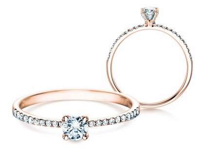 Anello di Fidanzamento Grace Petite in 18K oro rosa con diamanti 0,43ct