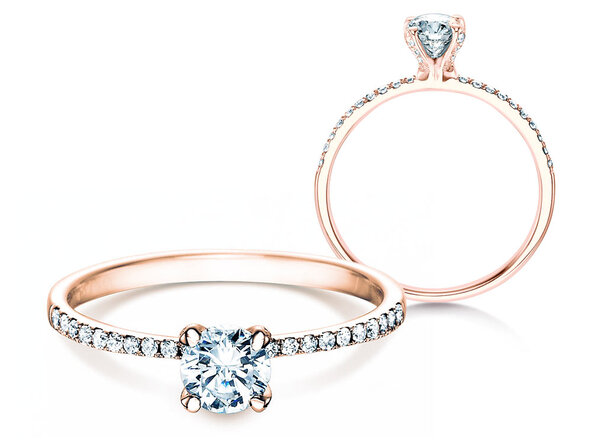 Anello di Fidanzamento Grace in 18K oro rosa con diamanti 0,70ct G/SI