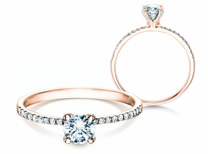 Anello di Fidanzamento Grace in 18K oro rosa con diamanti 0,70ct G/SI