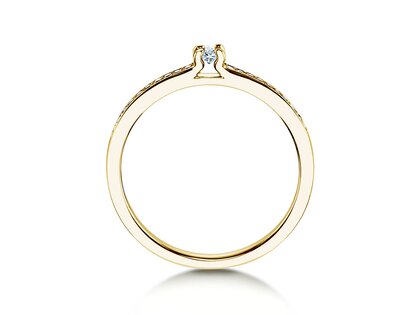 Anello di Fidanzamento Modern Pavé in 14K oro giallo con diamanti 0,15ct G/SI