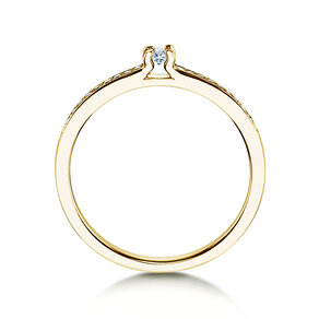 Anello di Fidanzamento Modern Pavé in 14K oro giallo con diamanti 0,15ct G/SI